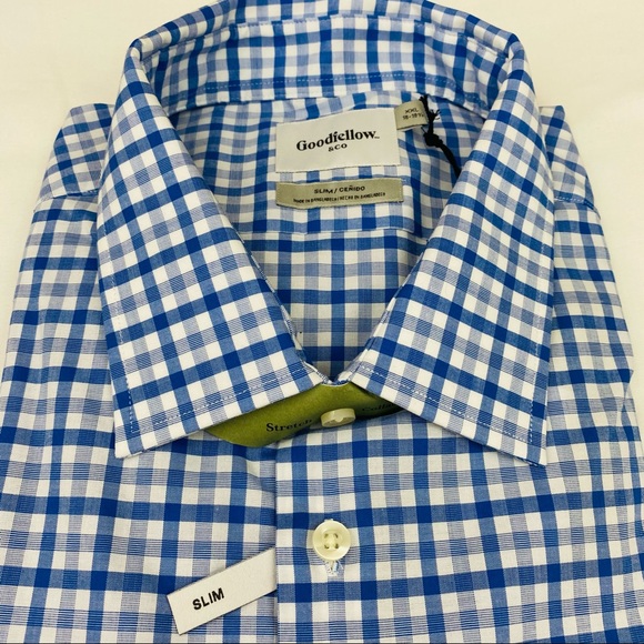 Mens Slim Fit Stretch L/S Button-Down Shirt 2XL - Picture 3 of 9